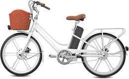 RDJM Electric Bike RDJM Electric Bike, Electric Bicycle for Female, 24'' Adult e-Bike 250W Removable 36V 16AH Large Capacity Lithium-Ion Battery with LCD Display Solid Tire Double Disc Brake (Color : White)