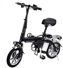 RDJM Bike RDJM Electric Bike, Fast Electric Bikes for Adults 14" Folding Electric Bike with 48V 10AH Lithium Battery 350w High-speed Motor for Adults -Black