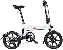 RDJM Electric Bike RDJM Electric Bike, Fast Electric Bikes for Adults 16-inch Tires Folding Electric Bike 250W Motor 6 Speeds Shift Electric Bike for Adults City Commuting (Color : White)