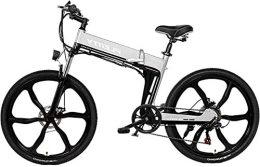 RDJM Electric Bike RDJM Electric Bike, Folding Mountain Bike, 24" / 26'' Magnesium Alloy Integrated Wheel Bike with 48V 10Ah Removable Lithium-Ion Battery, Shimano 7-Speed Gear Shifts (Color : Grey, Size : 26)