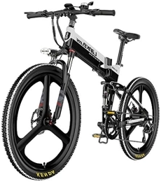 RDJM Electric Bike RDJM Electric Bike, Folding Mountain Bike, 400W 48V 10AH Shimano 7 Speed Magnesium Alloy Rim Bicycle, 26" Off-Road Tires Waterproof E-Bike for Adult (Color : Black)