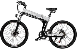 RDJM Electric Bike RDJM Electric Bike, Mountain Bike, 26" E-Bike City Bike Commuter Bike with 48V 8Ah Removable Lithium Battery, Shimano 7-Speed Mens Folding E-Bike (Color : Grey, Size : 26")