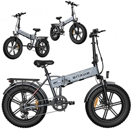 RENSHUYU Electric Bike RENSHUYU Foldable bike, with LED light 7-speed Shimano gearshift off-road tires, electric folding bike Suitable for highways, mountain roads, snow fields, etc.Grey,