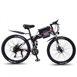 REWD Electric Bike REWD Folding Electric Mountain Bike, 350W Snow Bikes, Removable 36V 8AH Lithium-Ion Battery for, Adult Premium Full Suspension 26 Inch Electric Bicycle (Color : Black)