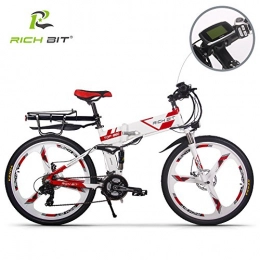 RICH BIT Bike RICH BIT Electric Bicycle 250W 36V 12.8Ah Lithium Battery Folding E-bike LCD Display Smart Mountain Bike Red (RED 2.0)