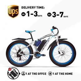 RICH BIT  RICH BIT. electric bike 1000W RT022 E-Bike 48V * 17Ah Li-battery 4.0 inch (10cm) fat tire men bike beach bike suitable for 165-195cm (BLUE)