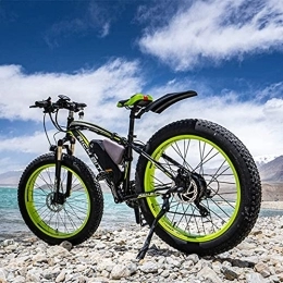 RICH BIT  RICH BIT Electric Bike, TOP-022 26 Inch Fat Tire E-Bike, Double-disc Brake System Adult Electric Mountain Bike, 48V*17Ah Lithium Battery Snow Mountainbike (Green)