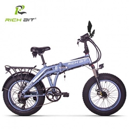RICH BIT Electric Bike RICH BIT Folding Electric Bike - Portable Easy to Store in Caravan, Motor Home, Boat. Short Charge Lithium Ion Battery and Silent Motor eBike(Gray)
