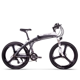 RICH BIT  RICH BIT Folding Electric Bike, TOP880 26 Inch E-Bike Mountain Bike, 36V*9.6Ah Removable Battery, Shimano 7 Speed, Adult Electric Mountainbike (White)