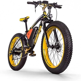 SUFUL Electric Bike RICH BIT®RT-012 1000W Electric Bike for adult, 4.0 Fat Tire Snow EBike, 48V*17Ah High Capacity Battery, Mountain Bicycle, 7 Gears Suspension Fork, (Black-Yellow)