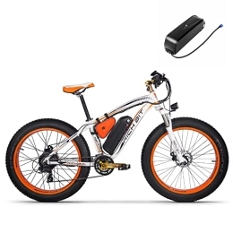RICH BIT  RICH BIT TOP-022 Electric Bike MTB Fat Bike 26 Inch Dual Battery Electric Mountain Bike for Men and Women (orange)