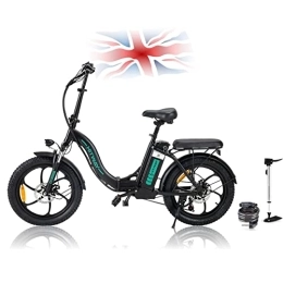 RIDE GB Electric Bike RIDR GB (HITWAY) 20" Fat Tyre E bikes, 11.2Ah 250W 36V E Bike, 35-90KM Electric Folding Bikes with 7 Gears SHIMANO System City E Bike Mountain Bicycle for Adults (FREE! lock and pump)