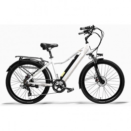 Rindasr Bike Rindasr 26" Lightweight Folding electric bicycle7 speed shift350W / 36V / 15Ah lithium battery / Aluminum alloy electric Mountain bike bicycle (Color : White, Size : 36V10.4AH)
