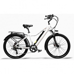 Rindasr Bike Rindasr Folding electric bicycle7 speed shift26" Lightweight electric Mountain bike bicycle350W / 36V / 15Ah lithium battery / Aluminum alloy (Color : White, Size : 36V10.4AH)