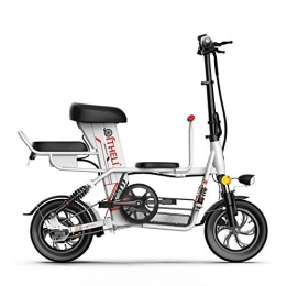 RPHP Electric Bike RPHP parent-child electric bicycle 12 inch foldable electric bicycle detachable battery electric bicycle travel electric car-8ah white