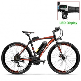 RPHP Electric Bike RPHP600 powerful electric bicycle 36V 20A battery electric bicycle 700C road bike double disc brake aluminum alloy frame mountain bike-Red LCD_10AH
