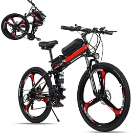 RSTJ-Sjef Bike RSTJ-Sjef 21 Speed Electric Bike, 250W 26 Inch Electric Bicycle E-Bike with Removable 36V 10Ah Lithium-Ion Battery, Folding Electric Assisted Bicycle for Adults, Red