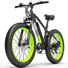 RSTJ-Sjef Electric Bike RSTJ-Sjef Electric Fat Tire Mountain Bike, 26 Inch 7 Speed Electric Bicycle with 48V 13Ah Lithium Battery, 1000W Snow E-Bike for Aldult, Maximum Load 260Kg / 570Lbs, Green, 500W