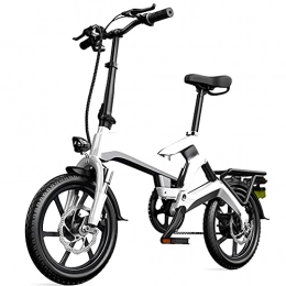 RSTJ-Sjef Bike RSTJ-Sjef Light Folding Ebike with 400W Motor, 16'' Foldable Electric Bicycle with 48V 10Ah Removable Lithium Battery, Maximum Endurance 80Km And Smart LCD Screen Meter, White