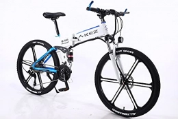RuBao Electric Bike RuBao 26-inch Foldable Mountain Ebike, 27-speed Electric Bike, 350W White Electric Bicyclewith Lithium-ion Battery and Anti-skid Tires, for Fitness, Commuting and Entertainment (Size : 36V / 350W / 10AH)