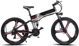 RVTYR Electric Bike RVTYR 350W Electric Mountain Bicycle with Rear Seat with 48V Removable Lithium Battery 3 Working Modes LCD Display E-bike for Adult foldable bike (Color : Black)