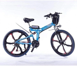RVTYR Bike RVTYR Detachable 48V 13AH lithium battery light electric bicycle and 350W high power electric folding bicycle electric bicycle foldable bike (Color : Blue350W 8AH 48V)