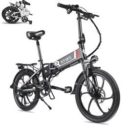 Rymic Electric Bike Rymic 20'' Folding Electric Bike, with Removable 48V 10.4Ah Lithium Battery for Adults, 7 Speed Shifter Electric City Bicycle Handle LCD Meter Quick Delivery