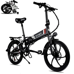 Rymic Bike Rymic Folding 20'' Electric Bike, with Removable 48V 10.4Ah Lithium Battery for Adults, Folding E-Bike with 7 Speed Shifter Electric Bicycle Handle LCD Meter Quick Delivery