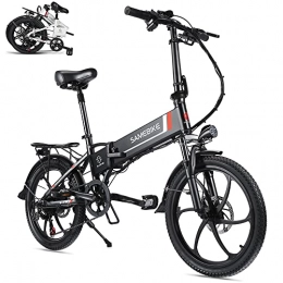 Rymic Electric Bike Rymic Folding 20'' Electric City Bike for 250 / 350W Motor, with Removable 48V 10.4Ah Lithium Battery for Adults, 7 Speed Shifter Electric Bicycle Handle LCD Meter Quick Delivery (Black)