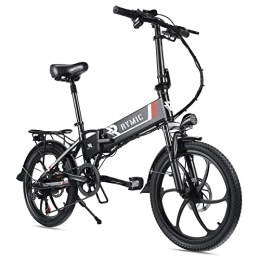 Rymic Electric Bike Rymic Folding 20'' Electric City Bike, with Removable 48V 10.4Ah Lithium Battery for Adults, 7 Speed Shifter Electric Bicycle Handle LCD Meter Quick Delivery (Black)