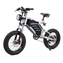 RZOGUWEX Electric Bike RZOGUWEX Electric Bicycle，20 Inch Off-Road EBIKE for Adults with 48V 25AH Detachable Lithium Ion Battery, 7 Speed Snow Bike with Dual Shock Absorbers and Brush-less Motor