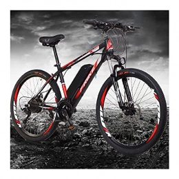 S HOME Electric Bike S HOME 26 Inch Electric Mountain Bike - 250W High Brush Motor, With Removable 36V 8Ah Lithium Ion Battery, 21 Gears, 3 Riding Modes Fast Delivery(Color:Black red)