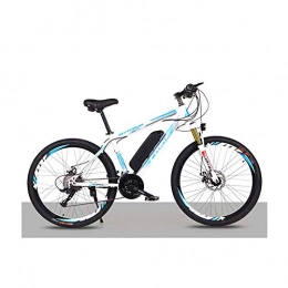 S HOME Bike S HOME 26 Inch Electric Mountain Bike - 250W High Brush Motor, With Removable 36V 8Ah Lithium Ion Battery, 21 Gears, 3 Riding Modes Fast Delivery(Color:White blue)