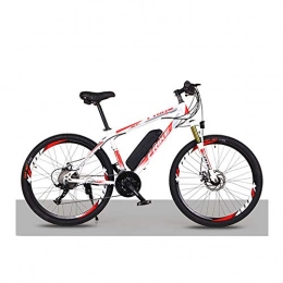 S HOME Bike S HOME 26 Inch Electric Mountain Bike - 250W High Brush Motor, With Removable 36V 8Ah Lithium Ion Battery, 21 Gears, 3 Riding Modes Fast Delivery(Color:White Red)