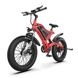 WZW Electric Bike S18 Mini Adults Mountain Electric Bike 500W 20inch 4.0 Fat Tire Ebike Kit 48V 15Ah Beach Snow City Electronic Bicycle for Mens Women's (Color : Red)