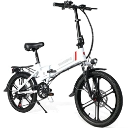 Samebike Electric Bike SAMEBIKE 20" Electric Bike for Adult, XD30-II Upgrade Version with 48V 10.4AH Removable Lithium-Ion Battery, Folding City Commuter Electric Bicycle, Shimano 7-Speed, White