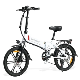 Samebike Bike SAMEBIKE 20'' Electric Bike for Adult, XD30-II Upgrade Version with 48V 10.4AH Removable Lithium-Ion Battery, Folding City Commuter Electric Bicycle (White)