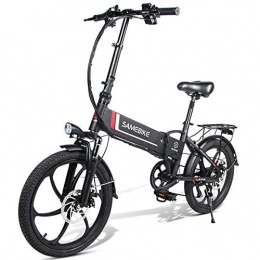 Samebike Electric Bike SAMEBIKE 20 Inch Foldable Electric Bicycle 48 V 10.4 Ah, E-Bike Electric Bicycle for Adults with Remote Control, 7-Speed Gear Lever (Black)