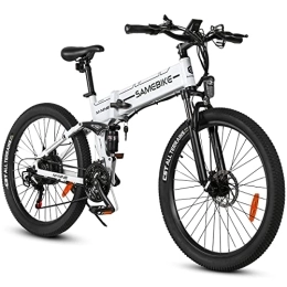 Samebike Electric Bike SAMEBIKE 26'' Electric Bike for Adult, LO26-II FT Version with 48V 10.4AH Removable Lithium-Ion Battery, Folding City Commuter Electric Bicycle, 21-Speed (White)