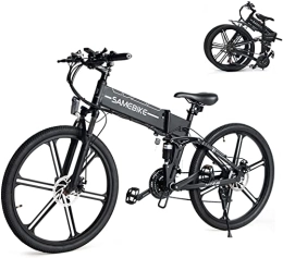 Samebike  SAMEBIKE 26 Inch Electric Bicycle For Adults, Foldable Unisex City Electric Bicycle, 48V 10.4AH / 12.5AH Removable Battery, Shimano 21 Speeds (LO26 Integrated Wheel Black)