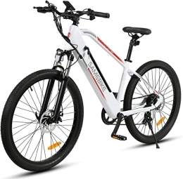 Samebike Electric Bike SAMEBIKE 27.5'' Electric Bike for Adult, MY275 Spoked Wheel Version E-Bike with 48V 10.4AH Removable Lithium-Ion Battery, Professiona Electric Bicycle, Shimano 7-Speed, White