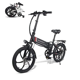 Samebike Bike SAMEBIKE Folding 20" Electric Bike with Removable 48V 10.4AH Lithium Battery for Adults Folding Electric Bicycle Commuter Ebike with 7 Speed Shifter Electric Bicycle Quick Delivery (Black)