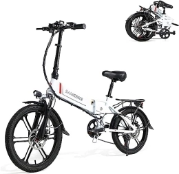 Samebike Bike SAMEBIKE Folding 20" Electric City Bike with Removable 48V 10.4AH Lithium Battery for Adults Folding Electric Bicycle Commuter Ebike with 7 Speed Shifter Electric Bicycle Quick Delivery (white)