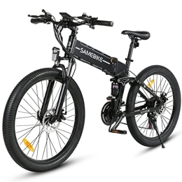 Samebike Bike SAMEBIKE Folding Electric Bicycle for Adults 48V10.4AH Removable Battery 26 Inch Folding Electric Mountain Bikes with SHIMANO 21 Speed Gears, Black