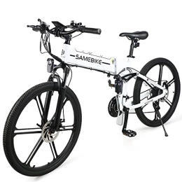 Samebike Electric Bike SAMEBIKE LO26-II 26 inch Ebike Mountain Bike for Adults, Foldable Electric Mountain Bike 48V 10AH Electric Bicycles Shimano 7 gears with TFT Color LCD instrument (white)