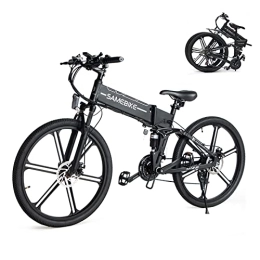 Samebike Electric Bike SAMEBIKE LO26-II upgrade version Electric bicycles 48V 10.4AH 26 inch Ebike folding electric mountain bikes with SHIMANO 21 speed color LCD display for adults Black