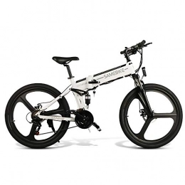 Convincied Electric Bike SAMEBIKE Plus E-Bike, E-MTB, E-Mountainbike 48V 10.4Ah 350W - 26-inch Folding Electric Mountain Bike 21-level Shift Assisted (48V / 10.4Ah-White)
