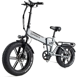 Samebike Bike SAMEBIKE XWLX09 Fat Tire Electric Bicycle Electric Mountain Bicycle Beach Snow Ebike 20 inch for adults Grey