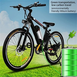 Scallop Electric Bike Scallop 26 inch Electric Mountain Bike, 21 Speed Lithium Battery Aluminum Alloy E-Bike Bicycle for Adult (Black-UnFoldable)