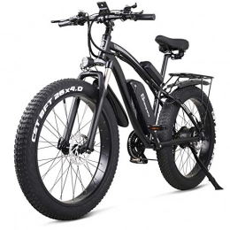 sheng milo Electric Bike Sheng milo 26 Inch Fat Tire Electric Bike 48V 1000W Motor Snow Electric Bicycle with Shimano 21 Speed Mountain Electric Bicycle Pedal Assist Lithium Battery Hydraulic Disc Brake(MX02S) (Black)